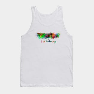 Luxembourg skyline in watercolor Tank Top